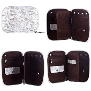 Justin tooled leather Frosted Jewelry Organizer